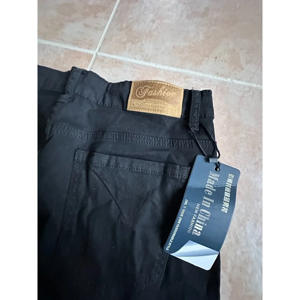 Fashion Knee  Faux pocket‎ zipper skinny Jeans Men size 32 New